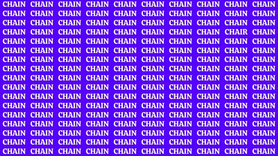 Optical Illusion Eye Test: Only 5% People Can Find the Word Chair among Chain in 15 Secs