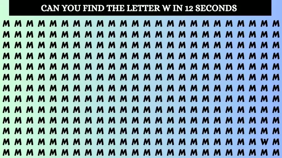 Optical Illusion Visual Test: If you have Sharp Eyes Find the Letter W 12 Secs