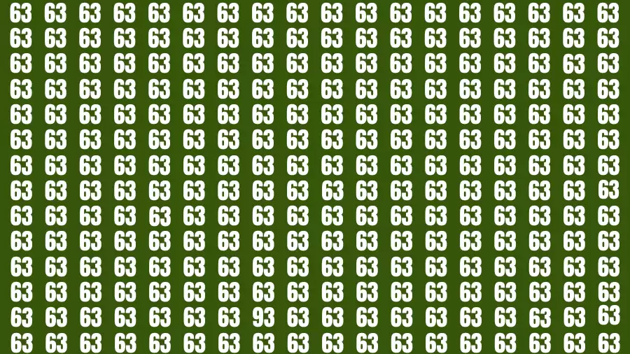 Test Visual Acuity: If you have 20/20 HD Vision Find the Number 93 among 63 in 10 Secs