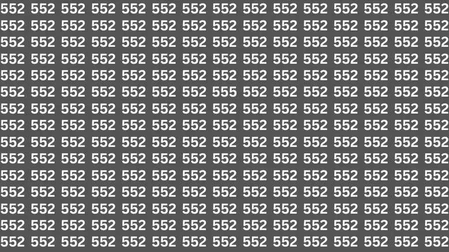 Optical Illusion Brain Challenge: If you have 20/20 HD Vision Find the Number 555 among 552 in 15 Secs