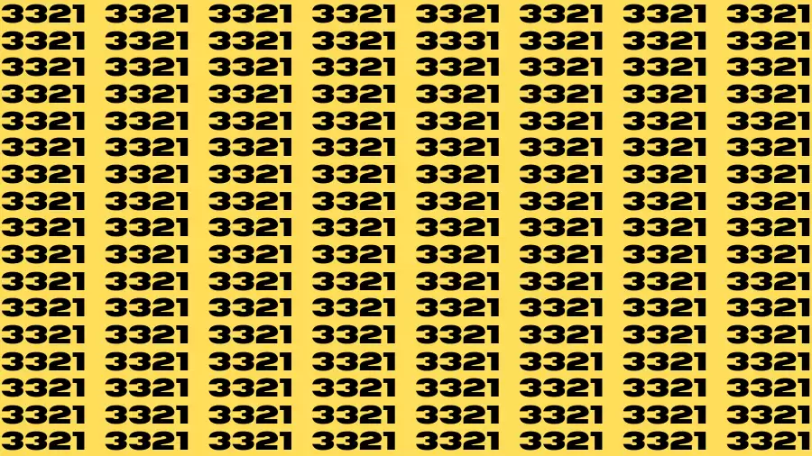 Observation Find it Out: If you have Sharp Eyes Find the number 3331 among 3321 in 10 Secs