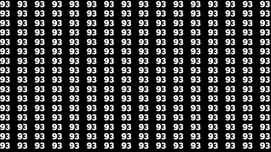 Thinking Test: If you have Eagle Eyes Find the Number 95 among 93 in 14 Secs