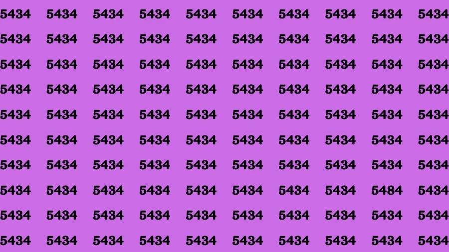 Optical Illusion Brain Challenge: If you have 50/50 Vision Find the number 5484 in 18 Secs