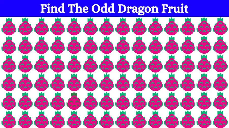 Optical Illusion Visual Test: If you have Eagle Eyes find the Odd Dragon fruit in 18 Seconds