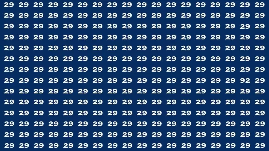 Thinking Test: If you have Eagle Eyes Find the number 92 among 29 in 10 Secs