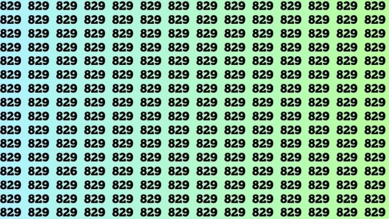 Optical Illusion Brain Challenge: If you have Hawk Eyes Find the Number 826 among 829 in 12 Secs