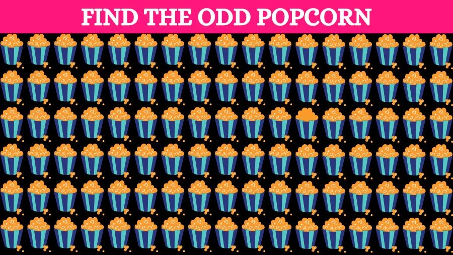 Optical Illusion Brain Challenge: If you have Eagle Eyes find the Odd Popcorn in 15 Seconds