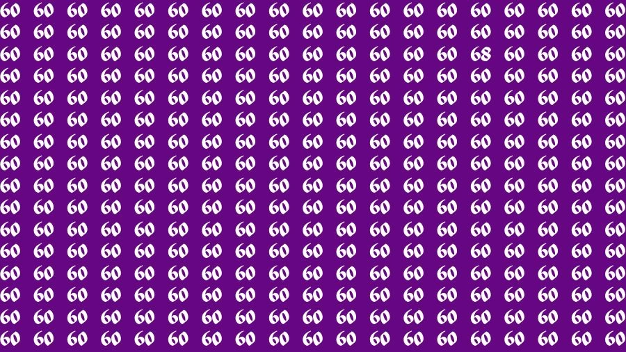 Optical Illusion Brain Challenge: If you have 50/50 Vision Find the Number 68 among 60 in 14 Secs