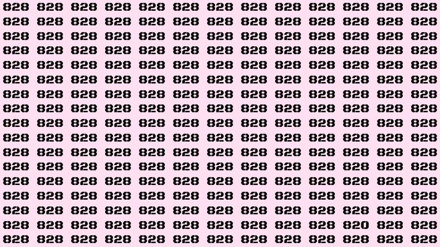 Visual Test: If you have 50/50 Vision Find the Number 820 among 828 in 15 Secs