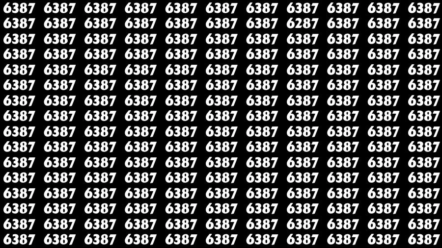 Observation Visual Test: If you have Sharp Eyes Find the number 6287 among 6387 in 20 Secs