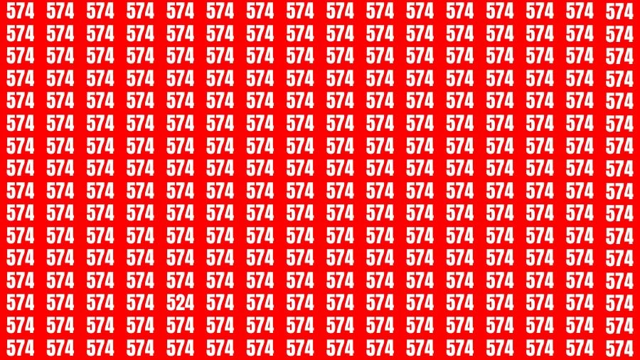 Observation Brain Challenge: If you have Eagle Eyes Find the number 524 among 574 in 12 Secs