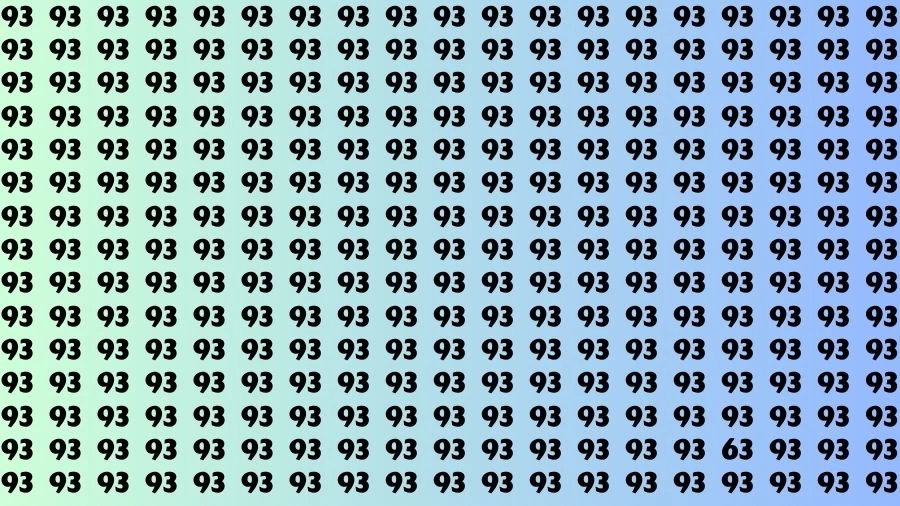 Observation Visual Test: If you have Hawk Eyes Find the Number 63 among 93 in 15 Secs