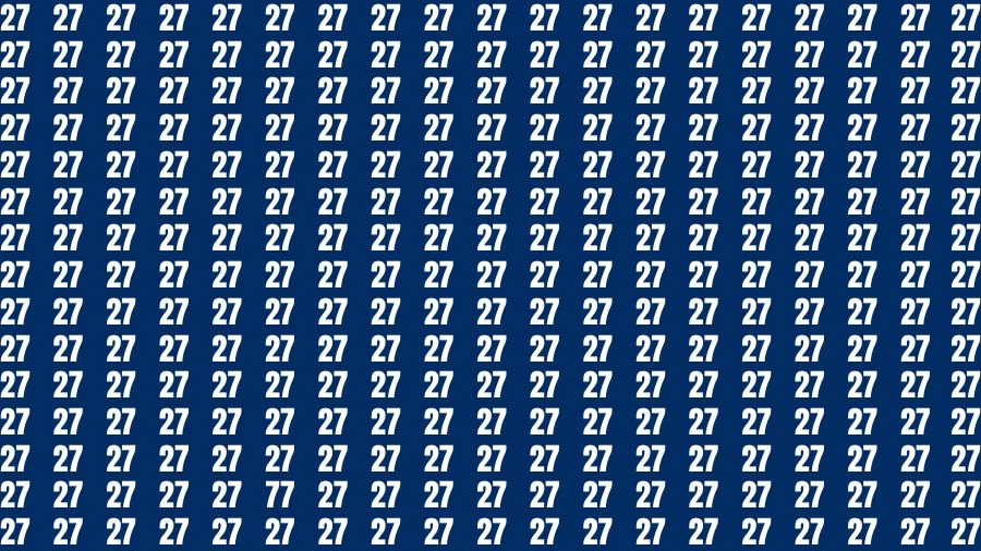 Test Visual Acuity: If you have Sharp Eyes Find the Number 77 among 27 in 20 Secs