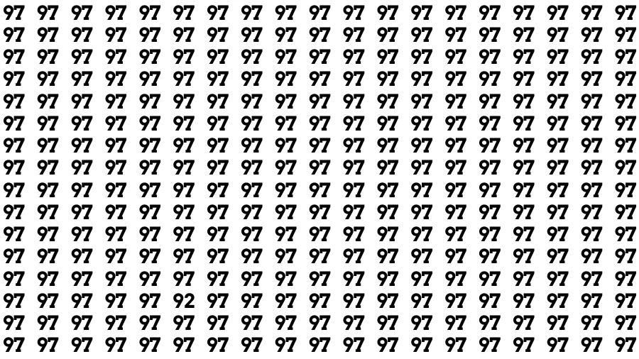 Optical Illusion Visual Test: If you have Eagle Eyes Find the Number 92 among 97 in 14 Secs