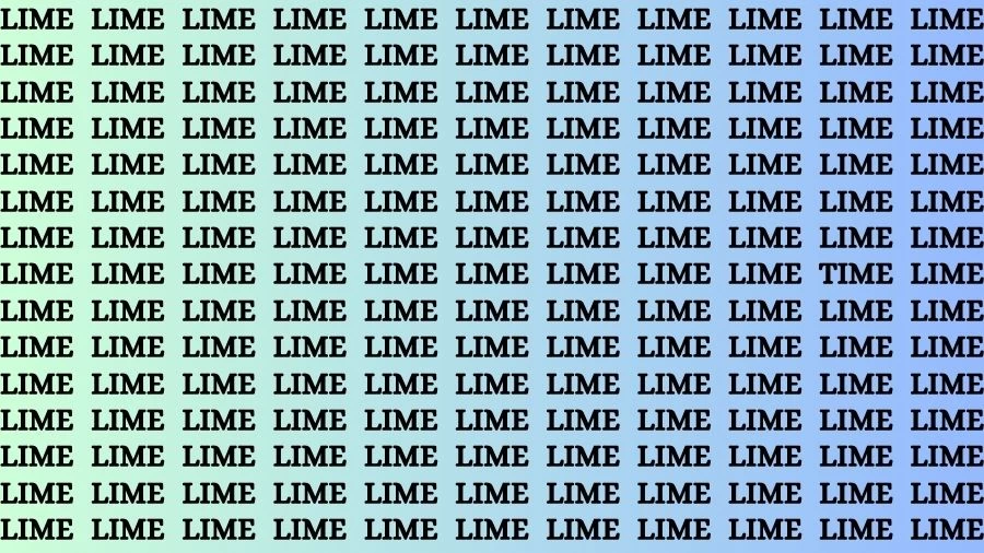 Optical Illusion Eye Test: If you have Eagle Eyes Find the Word Time among Lime in 15 Secs