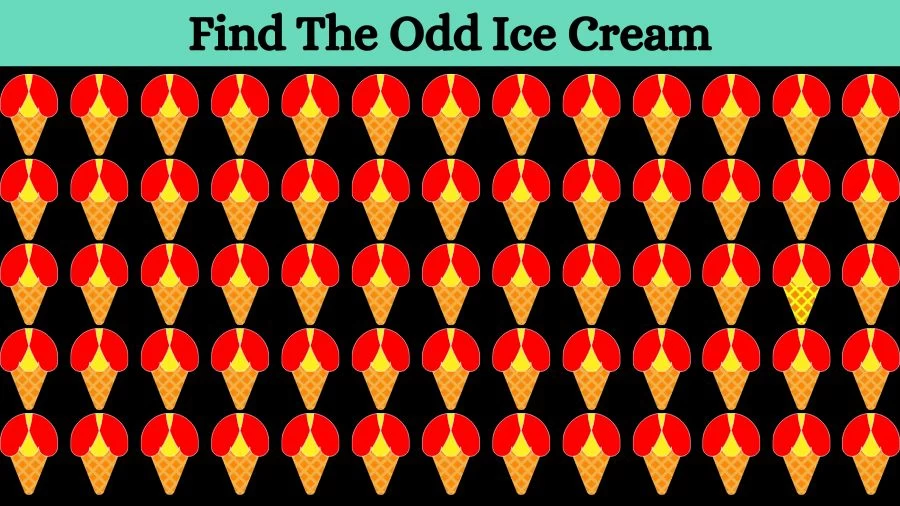 Optical Illusion Visual Test: If you have Eagle Eyes find the Odd Ice cream in 18 Seconds