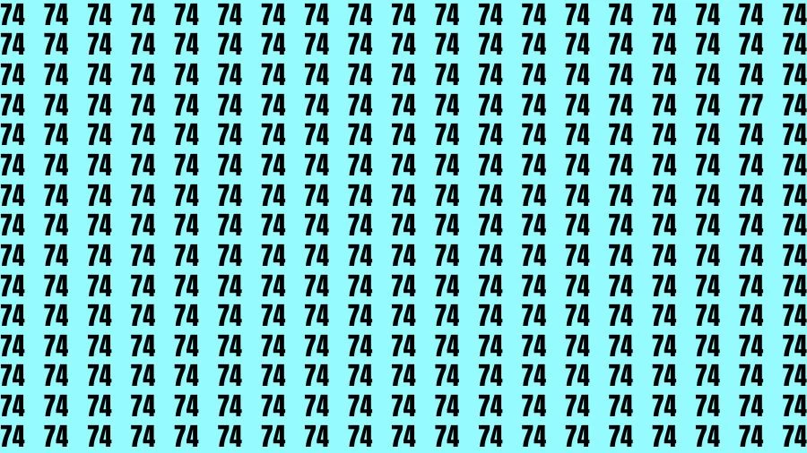 Optical Illusion Brain Challenge: If you have Hawk Eyes Find the Number 77 among 74 in 12 Secs