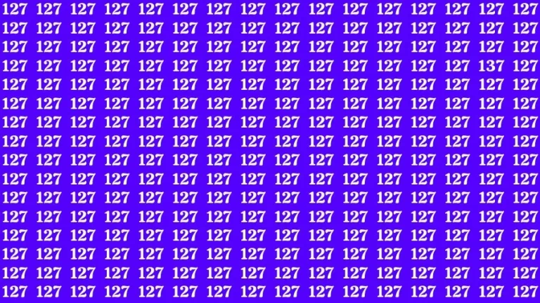 Optical Illusion Brain Challenge: If you have Sharp Eyes Find the Number 137 among 127 in 15 Secs