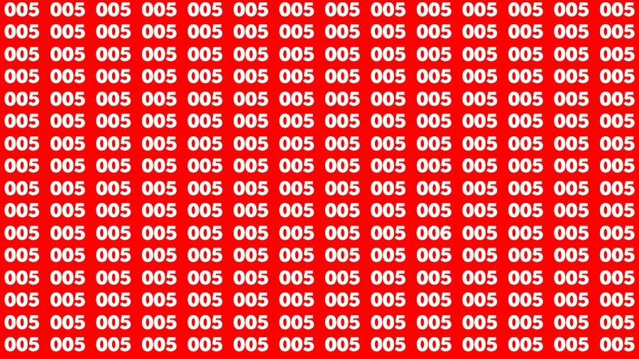 Optical Illusion Brain Challenge: If you have 50/50 Vision Find the number 006 in 18 Secs