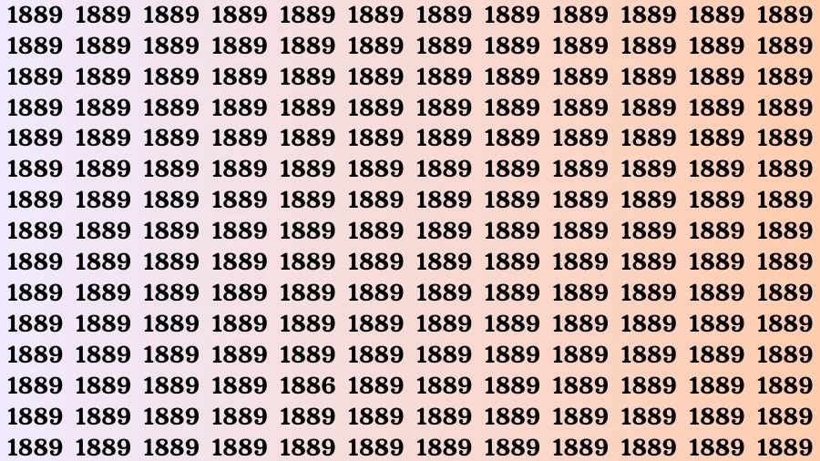 Optical Illusion Brain Challenge: If you have Sharp Eyes Find the Number 1886 among 1889 in 15 Secs