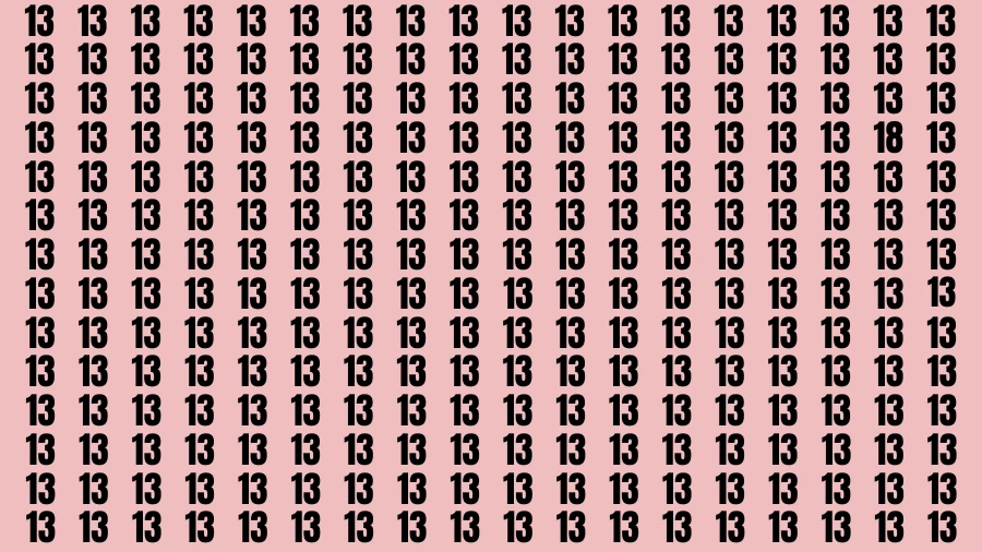 Test Visual Acuity: If you have Eagle Eyes Find the Number 18 among 13 in 15 Secs