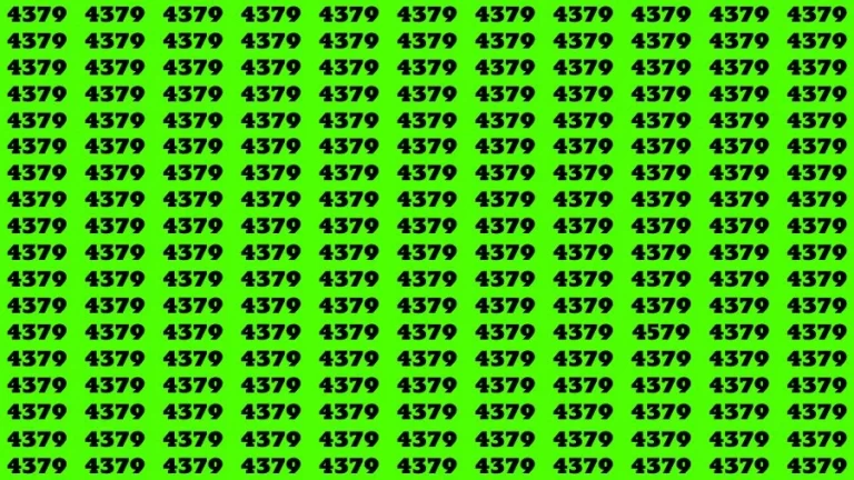 Optical Illusion Brain Challenge: If you have 50/50 Vision Find the Number 4579 among 4379 in 14 Secs