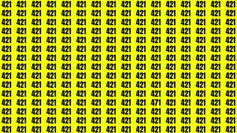 Optical Illusion Eye Test: If you have Eagle Eyes Find the Number 471 in 18 Secs