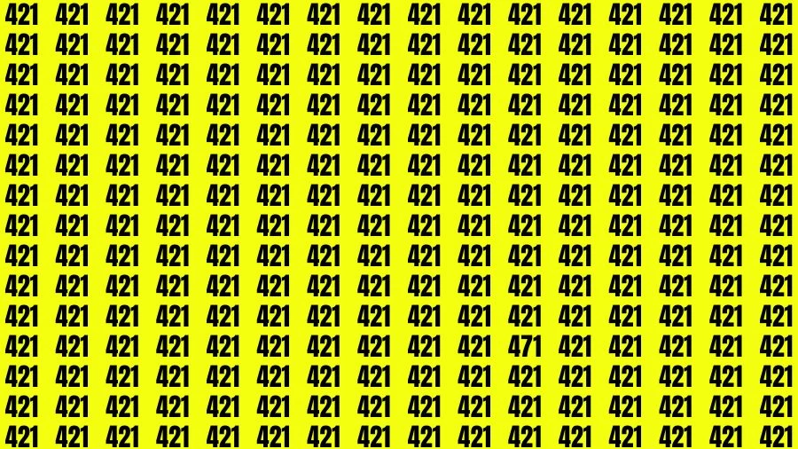 Optical Illusion Eye Test: If you have Eagle Eyes Find the Number 471 in 18 Secs