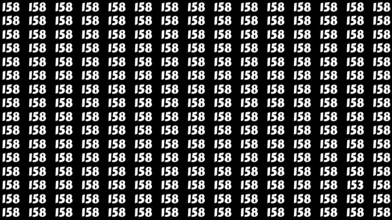 Optical Illusion Brain Challenge: If you have Sharp Eyes Find the Number 153 among 158 in 15 Secs