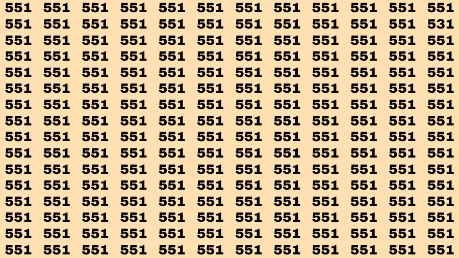 Observation Brain Challenge: If you have Eagle Eyes Find the number 531 among 551 in 12 Secs