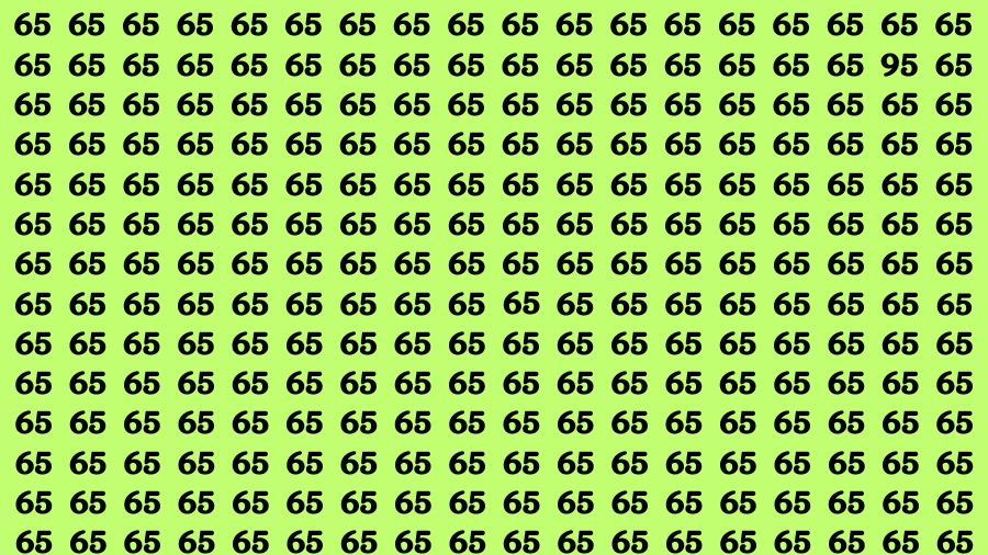 Observation Brain Challenge: If you have Eagle Eyes Find the number 95 among 65 in 12 Secs