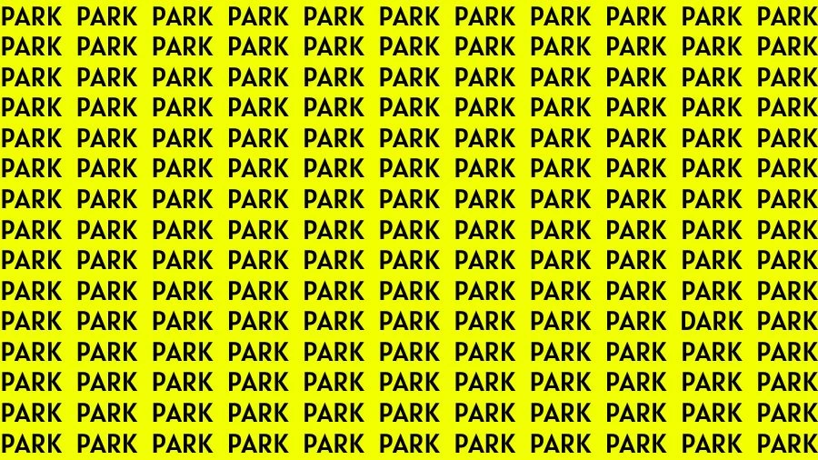 Optical Illusion Brain Challenge: If you have Sharp Eyes Find the Word Dark among Park in 20 Secs