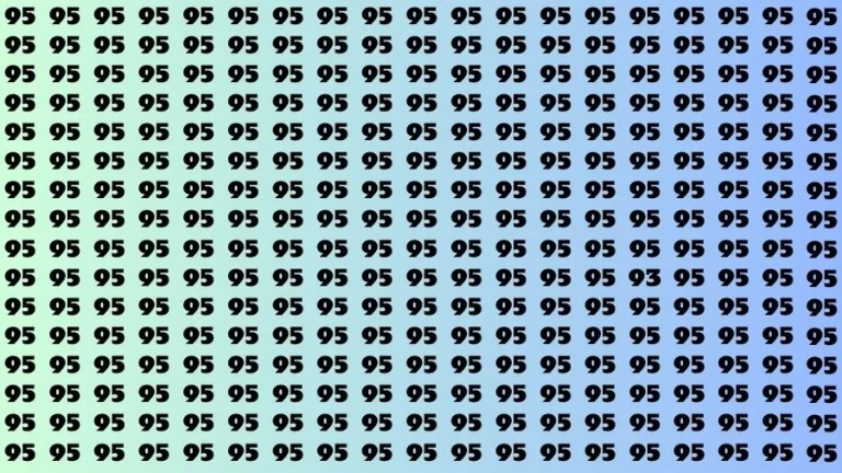 Optical Illusion Visual Test: If you have Eagle Eyes Find the Number 93 among 95 in 14 Secs