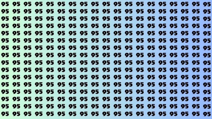 Optical Illusion Visual Test: If you have Eagle Eyes Find the Number 93 among 95 in 14 Secs