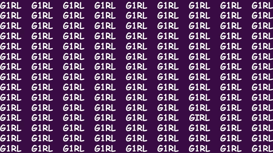 Test Visual Acuity: If you have Hawk Eyes Find the word Girl In 12 Secs