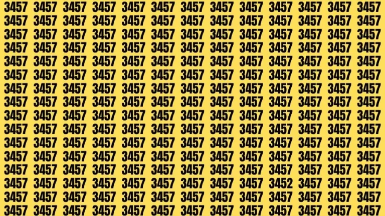 Optical Illusion Visual Test: If you have Sharp Eyes Find the Number 3452 in 20 Secs