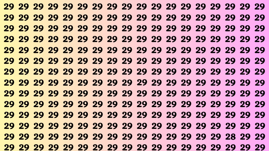 Visual Test: If you have Eagle Eyes Find the Number 28 among 29 in 15 Secs