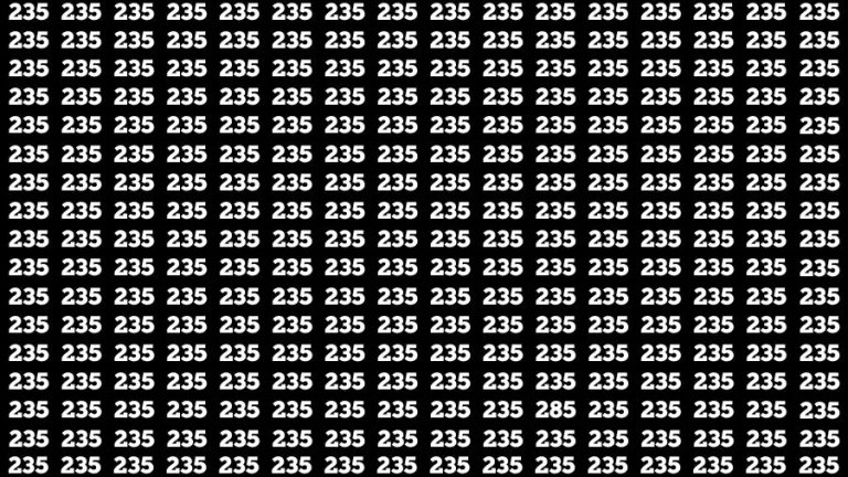 Optical Illusion Eye Test: If you have Hawk Eyes Find the Number 285 in 13 Secs