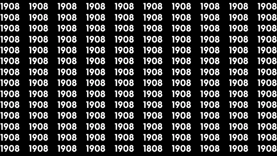 Visual Test: If you have Eagle Eyes Find the Number 1808 in 15 Secs