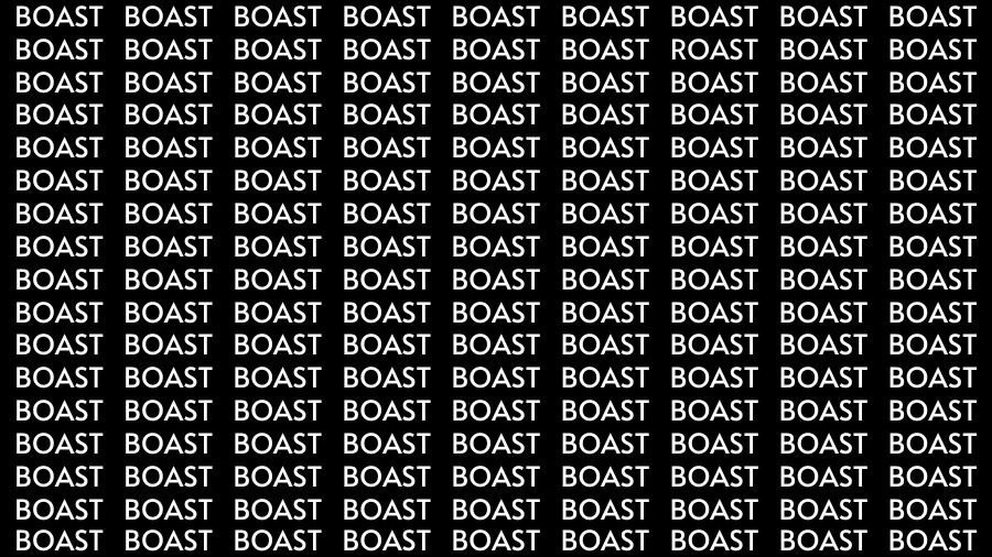 Optical Illusion Visual Test: If you have Sharp Eyes Find the Word Roast among Boast in 16 Secs