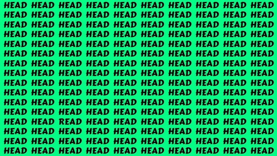 Optical Illusion Brain Challenge: If you have Sharp Eyes Find the Word Read among Head in 18 Secs