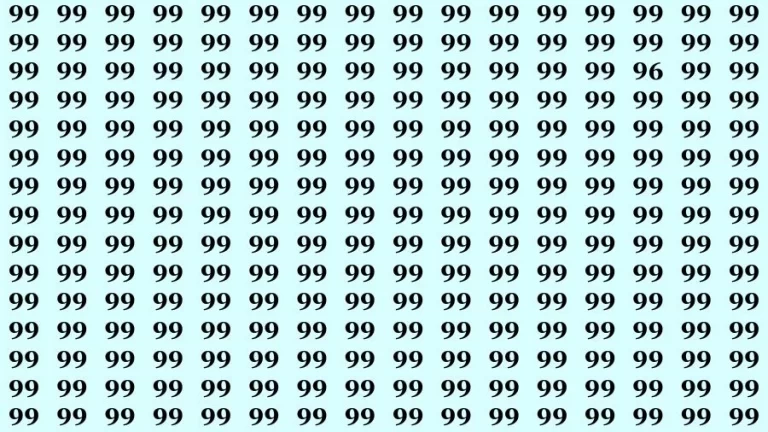 Optical Illusion Visual Test: If you have Eagle Eyes Find the Number 96 among 99 in 14 Secs