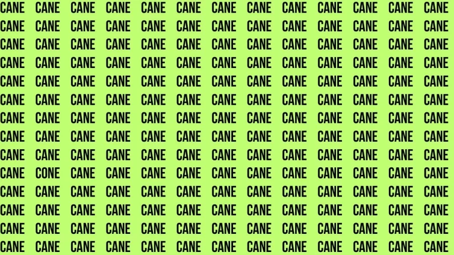 Visual Test: If you have Eagle Eyes Find the Word Cone among Cane in 10 Secs