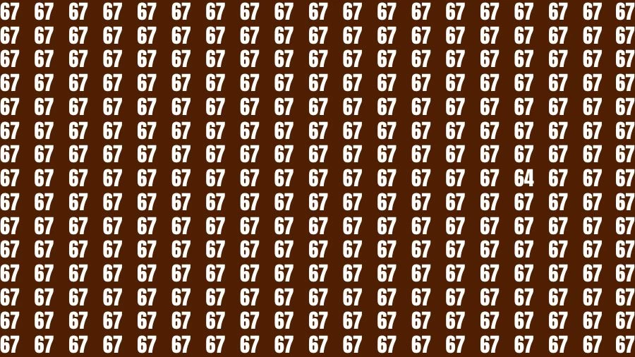 Optical Illusion Eye Test: If you have Eagle Eyes Find the Number 64 in 18 Secs