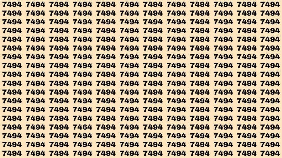 Visual Test: If you have 50/50 Vision Find the Number 7464 among 7494 in 15 Secs