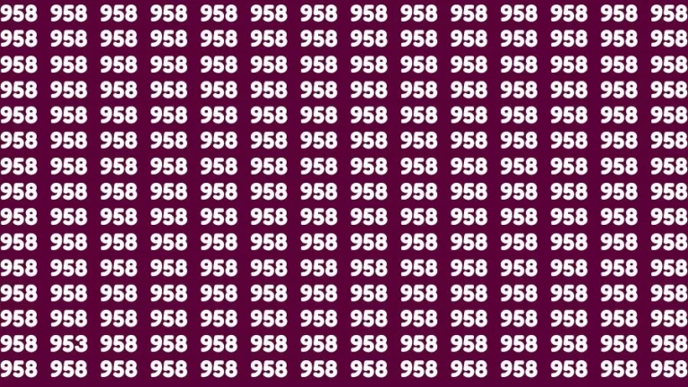 Optical Illusion Visual Test: If you have Eagle Eyes Find the Number 953 among 958 in 14 Secs