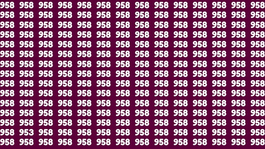 Optical Illusion Visual Test: If you have Eagle Eyes Find the Number 953 among 958 in 14 Secs