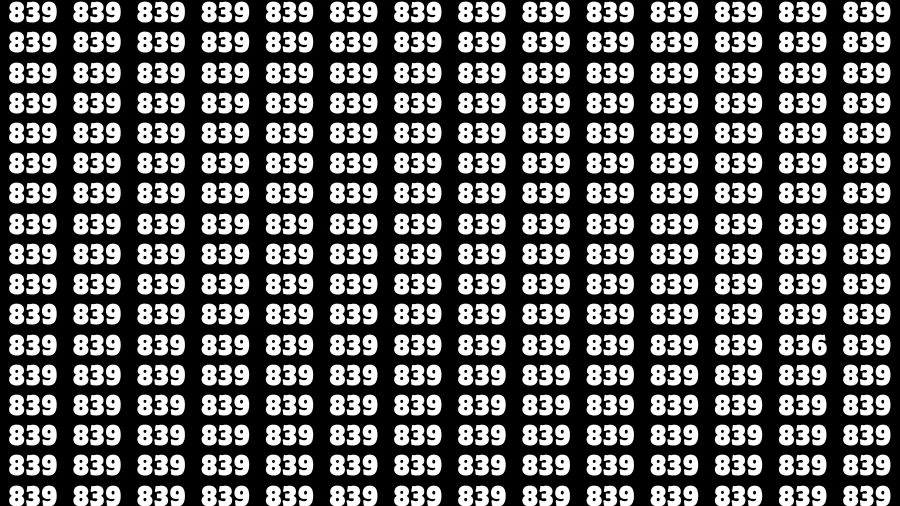 Visual Test: If you have Sharp Eyes Find the number 836 in 10 Secs