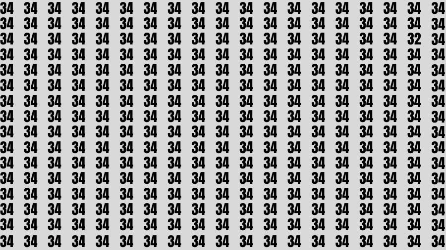 Observation Brain Challenge: If you have Eagle Eyes Find the number 32 among 34 in 12 Secs