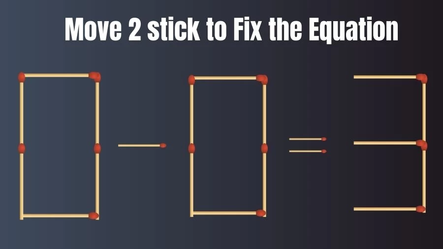 Brain Teaser: 0-0=3 Move 2 Sticks To Fix The Equation